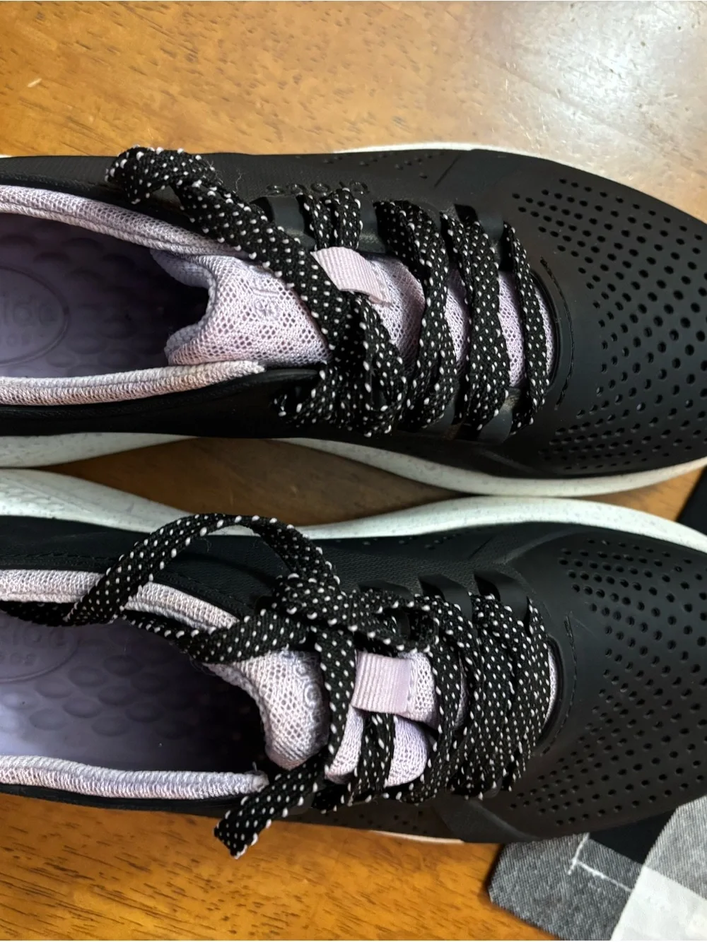Crocs Women's Black and Lilac LiteRide Sport Sneaker